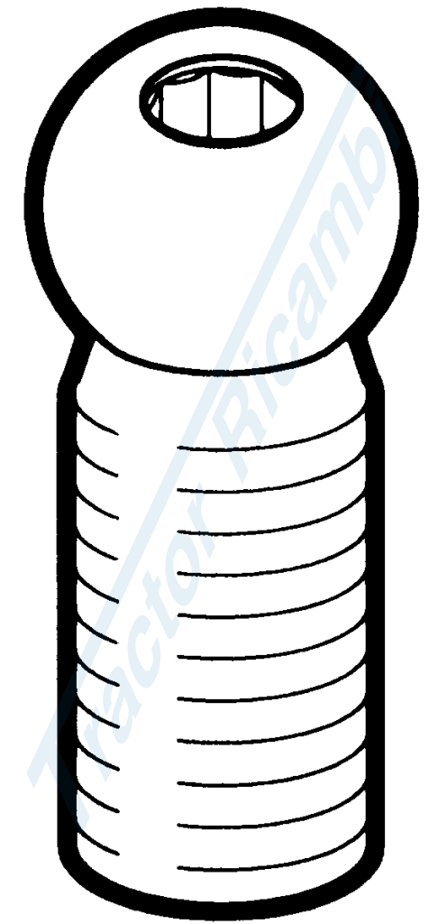 Spherical threaded stud