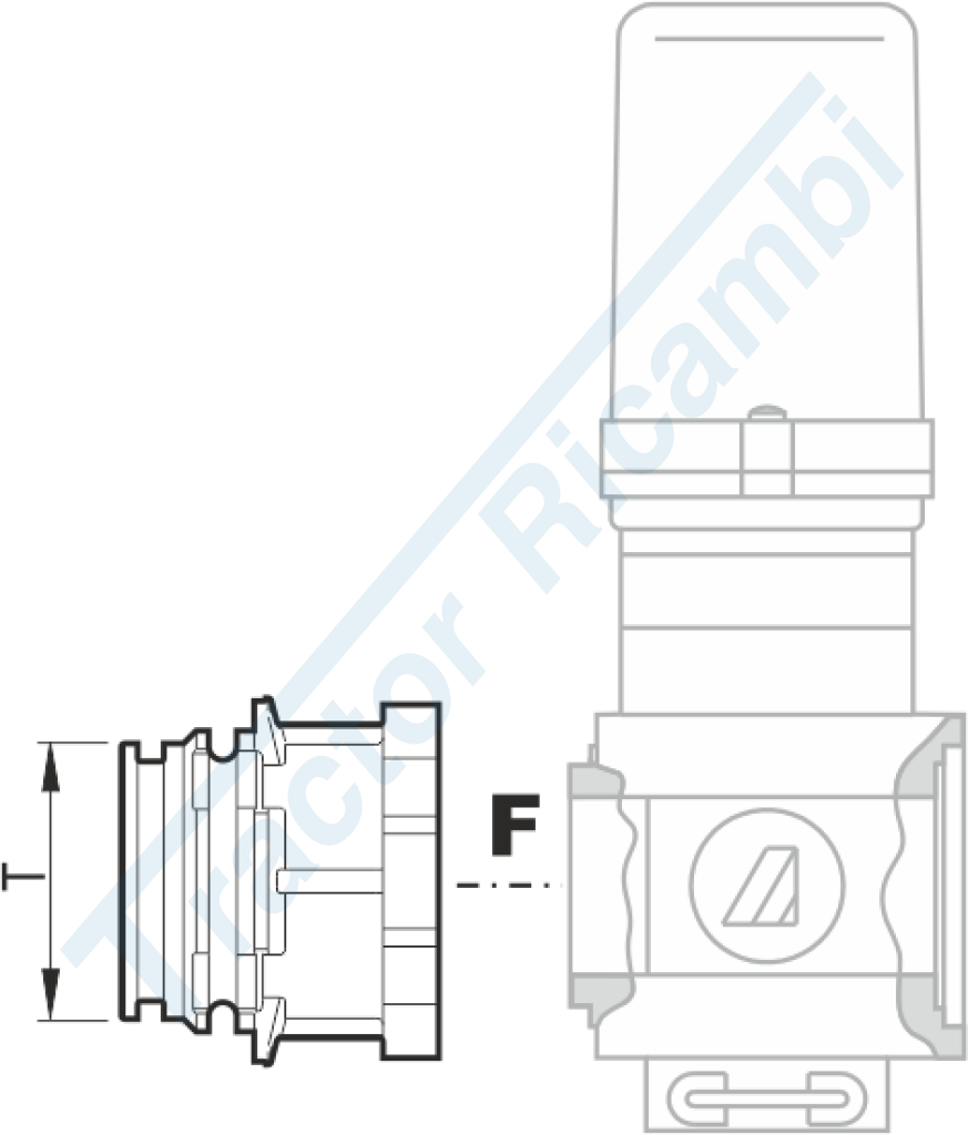 Flange with fork connection for SERIES 463/483 valves