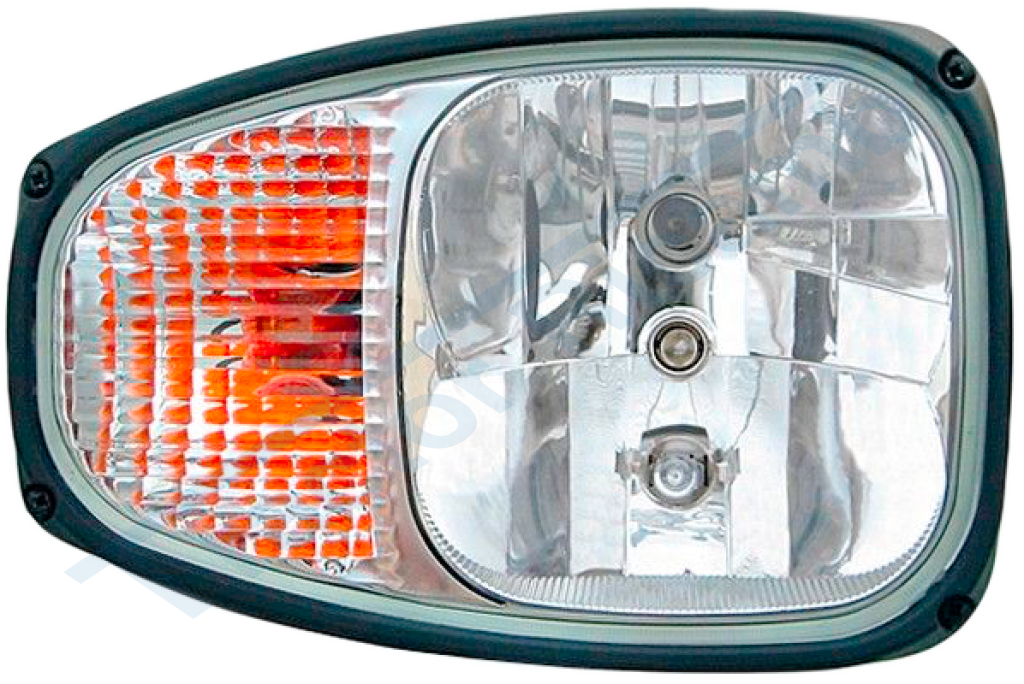 Main headlamp complete with bulbs with RIGHT direction indicator