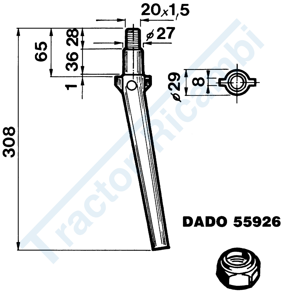 Dente per erpici rotativi - Conico