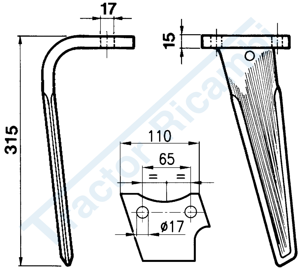 Dente per erpici rotativi - KG30