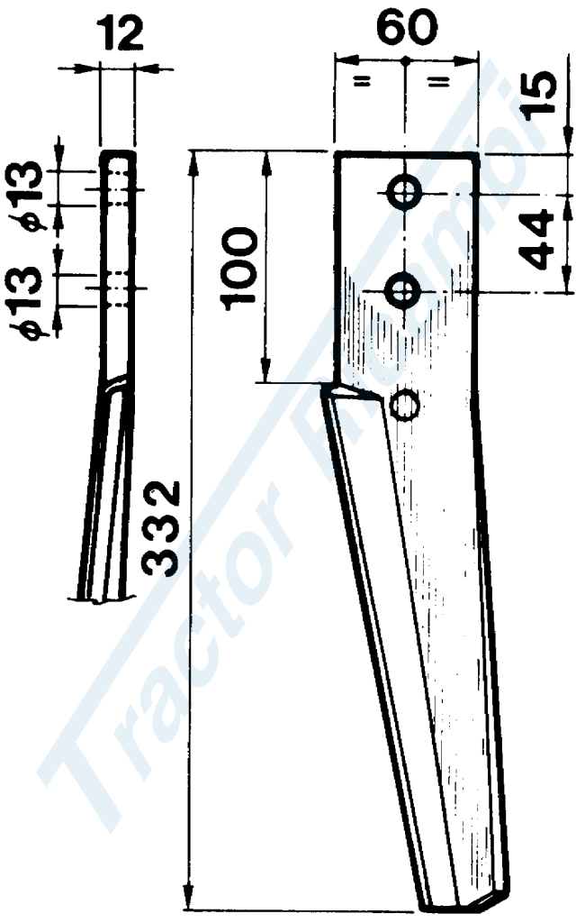 Dente per erpici rotativi