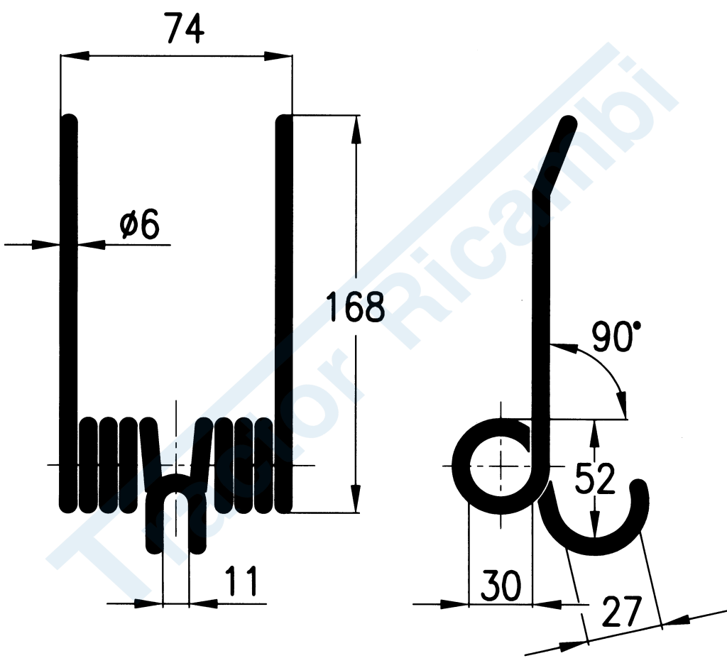 Spring for round baler