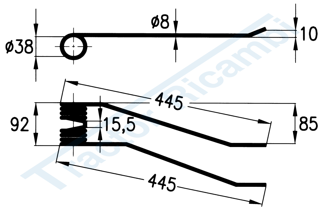 Rotary swather spring