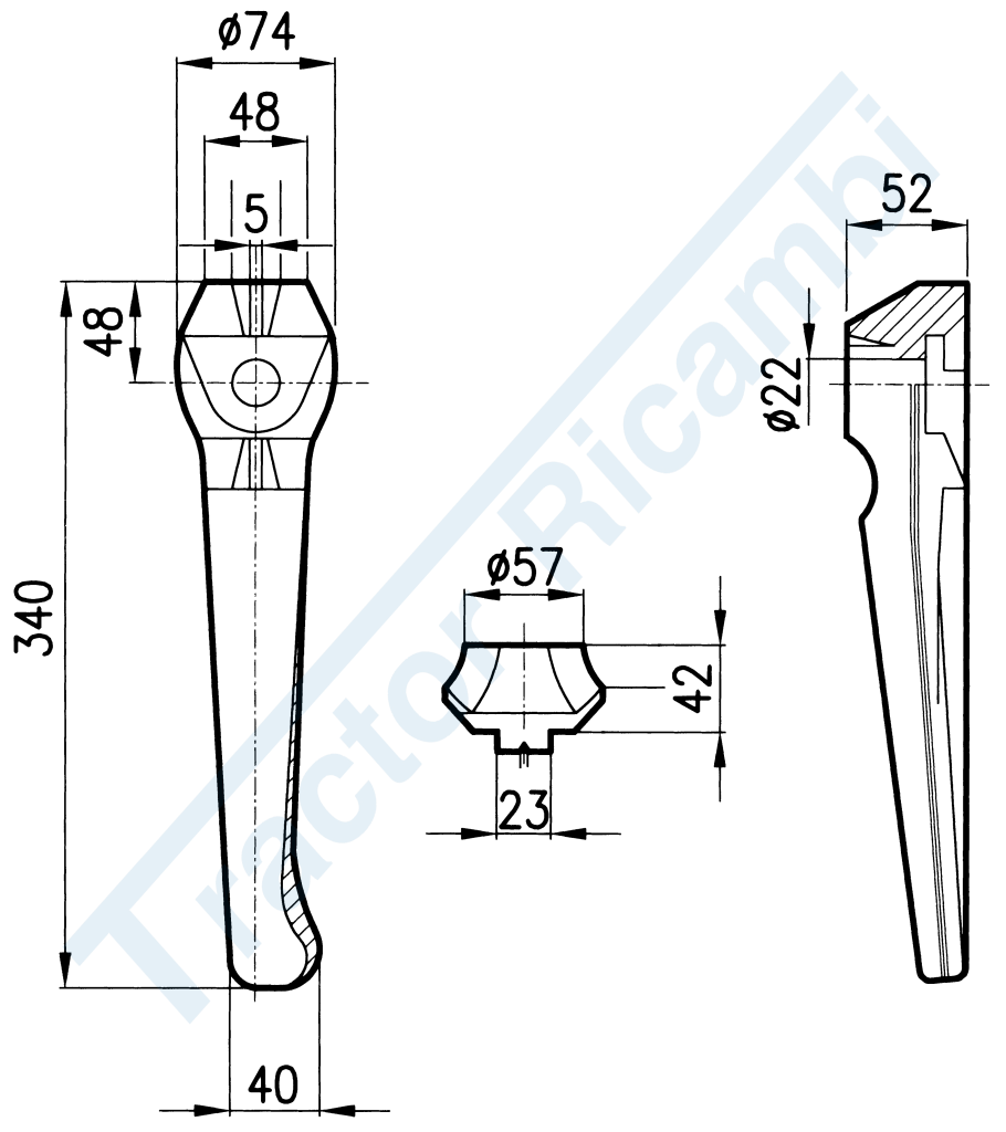 Dente per erpici rotativi - Standard