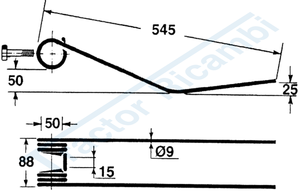 Rotary swather spring