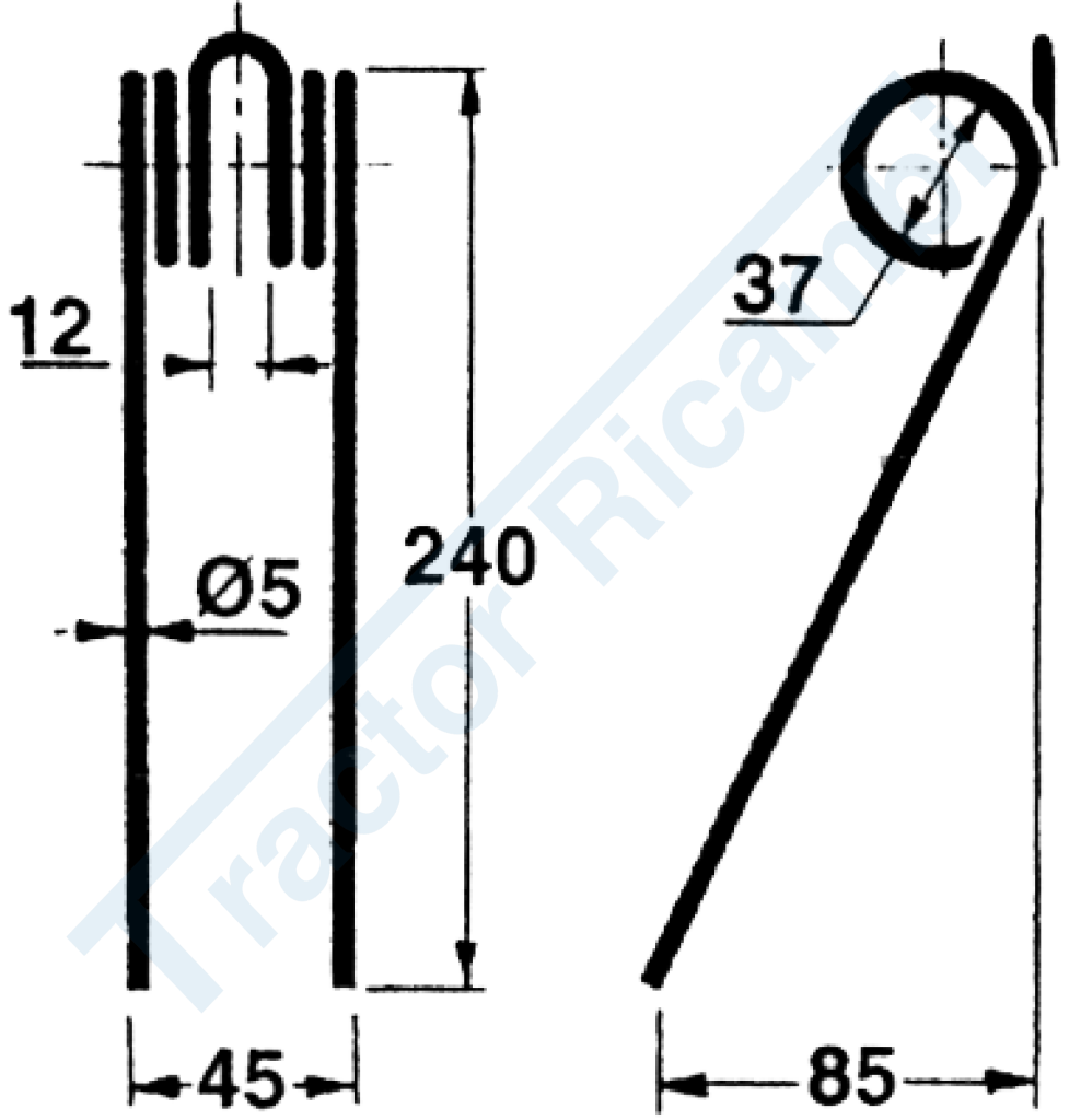 Molla per ranghinatore a cinghia/catena