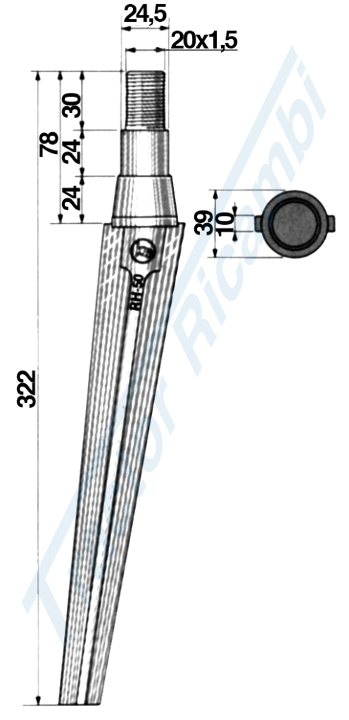 Dente per erpici rotativi - Conico