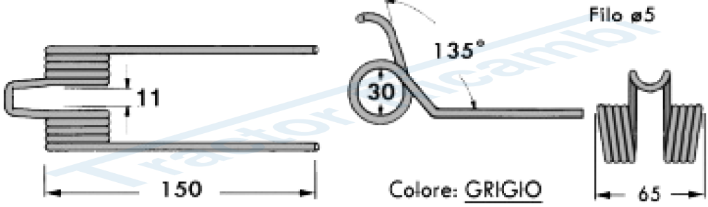 Molla per rotopressa raccoglitrice