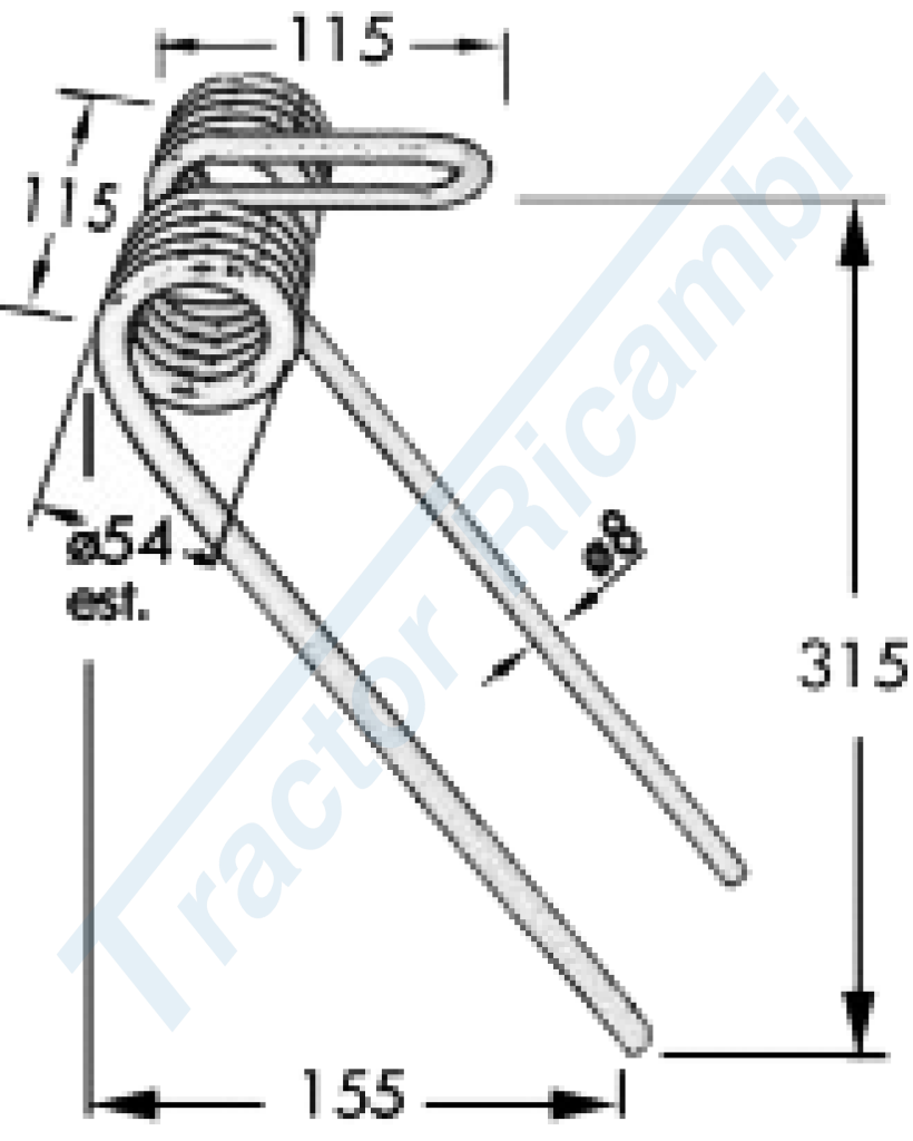 Front tine for seed drill - various manufacturers