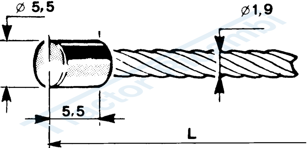 Cable with cylindrical head Ø 5,5x5,5