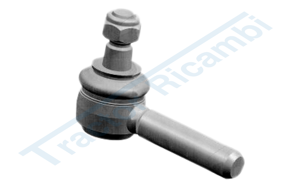 Steering rod end with steel bearing