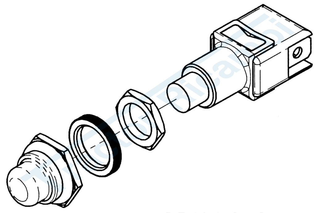 Pulsante ON-OFF 12V 8A con cappuccio per 82026 - 83446