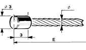 Cavo acceleratore con testa cilindrica Ø 3x3