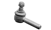 Steering rod end with steel bearing